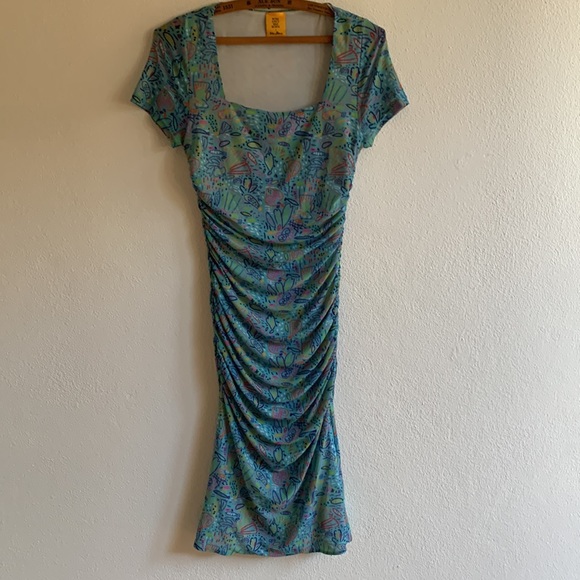 Romance Was Born x Ken Done ruched mesh reef dress 8 - Picture 2 of 7